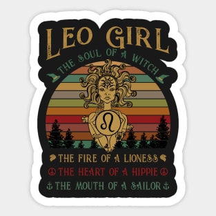 Leo Girl The Soul Of A Witch Awesome T shirt Sticker